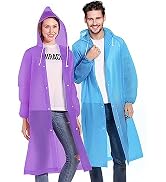 NVioAsport Rain Ponchos for Adults, Reusable Lightweight Rain Coat for Men and Women with Drawstr...