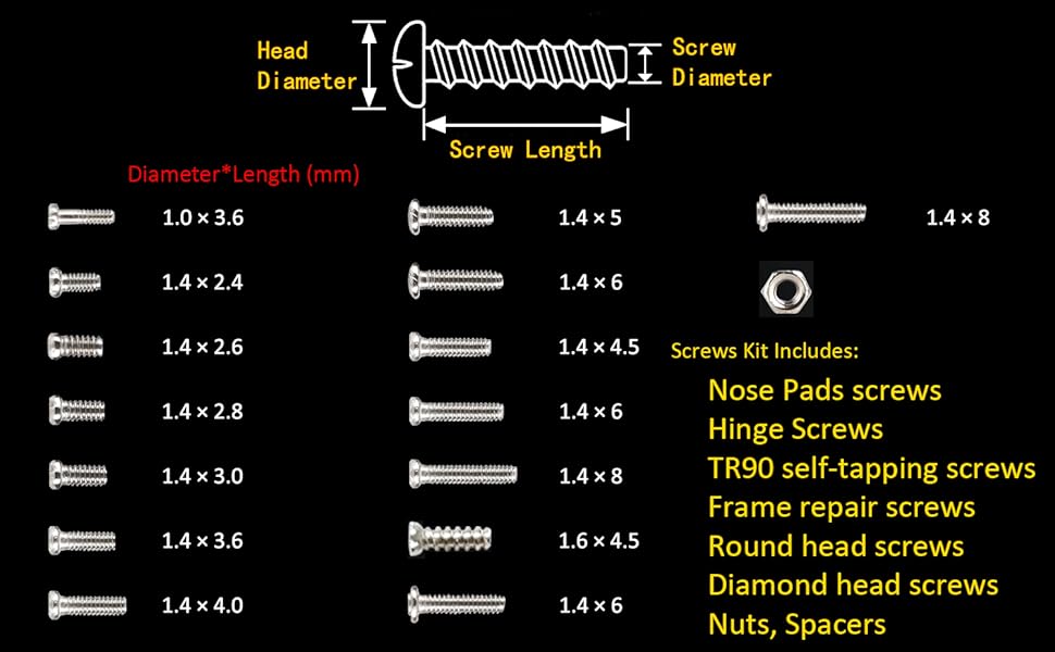 eyeglass screws