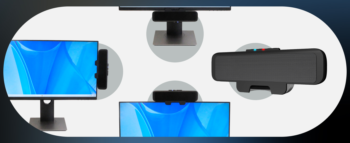 speaker bar, Hands-free calling speaker, Multi-function button speaker, Dual stereo drivers