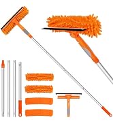 TIMIVO Professional 72” Window Squeegee Cleaning Washing Tool/Kit with Extension Pole, 2 in 1 Squ...