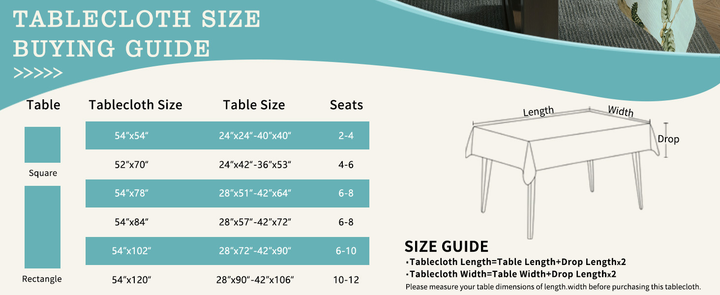 tablecloth size