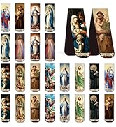 Wxiben Catholic Magnetic Bookmarks Gifts - 48 Pcs Religious Prayer Saints Magnet Book Page Marker...