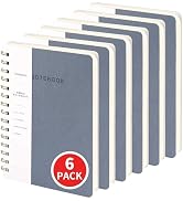 Spiral Notebook-5.75" x 8.125" College Ruled Journal with Inner Pockets and 160 Pages,PU Leather ...