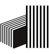 HEIPINIUYE 50 Pieces 3-ply Striped Paper Napkins Black and White Guest Towels Disposable Hand Tow...