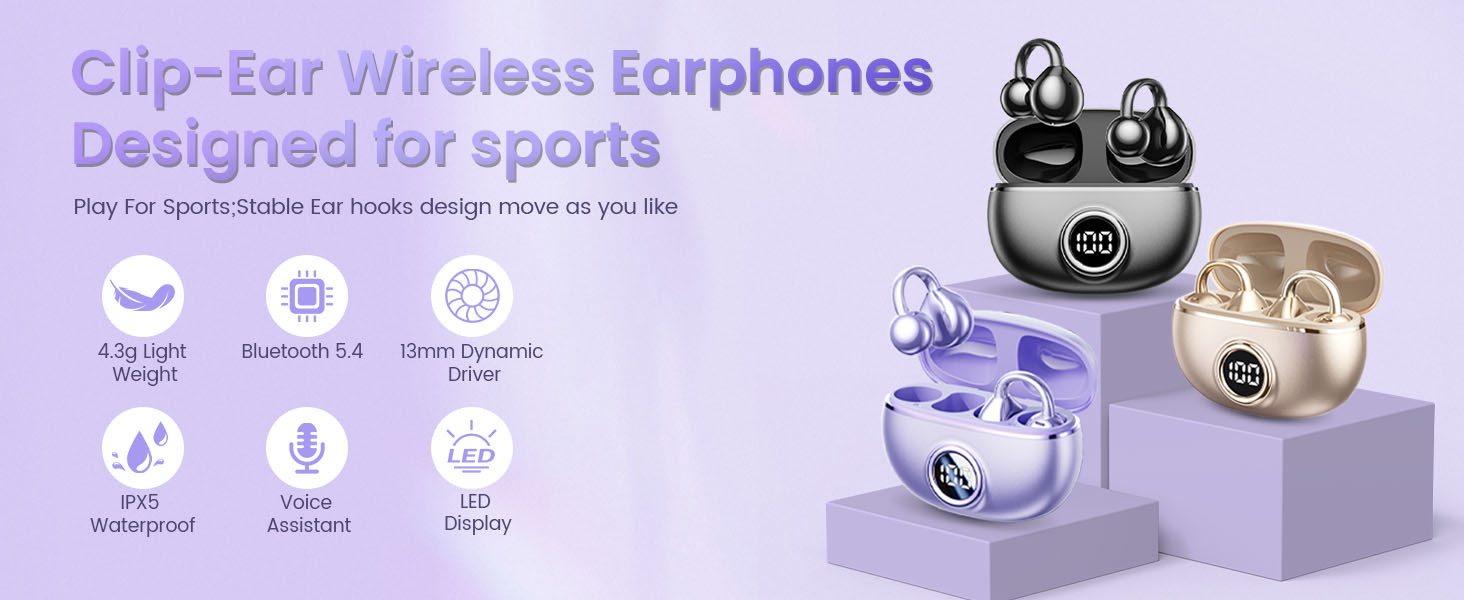 Open Ear Clip-On Earbuds