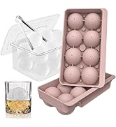 WIBIMEN Large Ice Cube Molds, Big Round Whiskey Ice Cube Trays for Freezer, Easy to Fill & Releas...