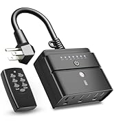 BN-LINK Outdoor Timer Outlet, Dusk-to-Dawn & Remote Control (100ft) - Waterproof 3-Grounded Outle...