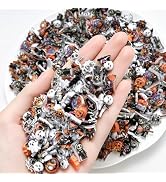 50Pcs Spooky Gothic Halloween Nail Charms Set, Ghost Pumpkin Bat Witch Hat Resin Nail Art Charms,...