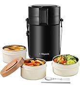 TTrpuon 82oz Thermos Container For Hot Food, 3 Tier Wide Mouth Insulated Stackable Food Container...