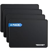 TECKNET 4 Pack Mouse Pad with Anti-fray Stitching, Waterproof Surface & Non-Slip Rubber Base with...