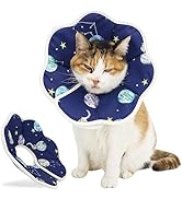 QIYADIN Soft Cat Recovery Cone, Durable Dog Collar After Surgery, Waterproof Pet Elizabethan Coll...