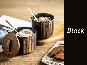 salt cellar with lid and spoon
