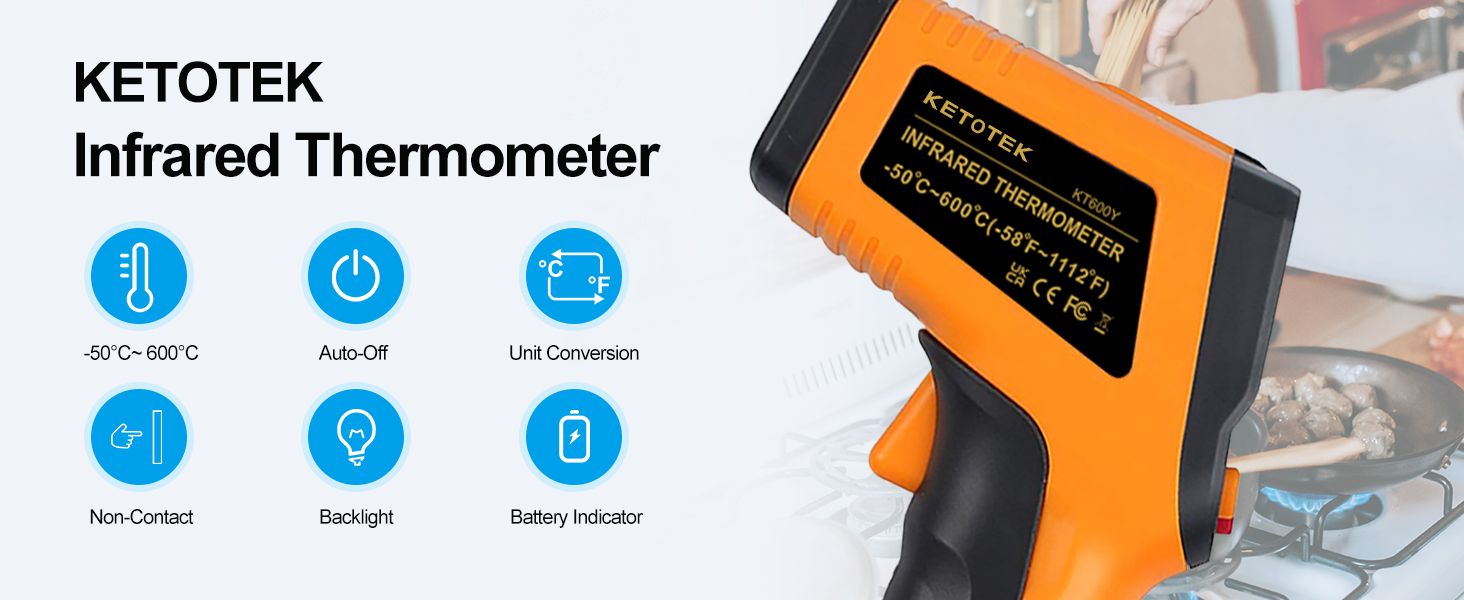 Infrared Thermometer Gun -58°F to 1112 °F