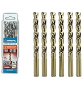 CORTOOL 1/2 inch Cobalt Drill Bits (6Pcs), M35 HSS Metal Jobber Length Twist Drill Bit Set for Ha...