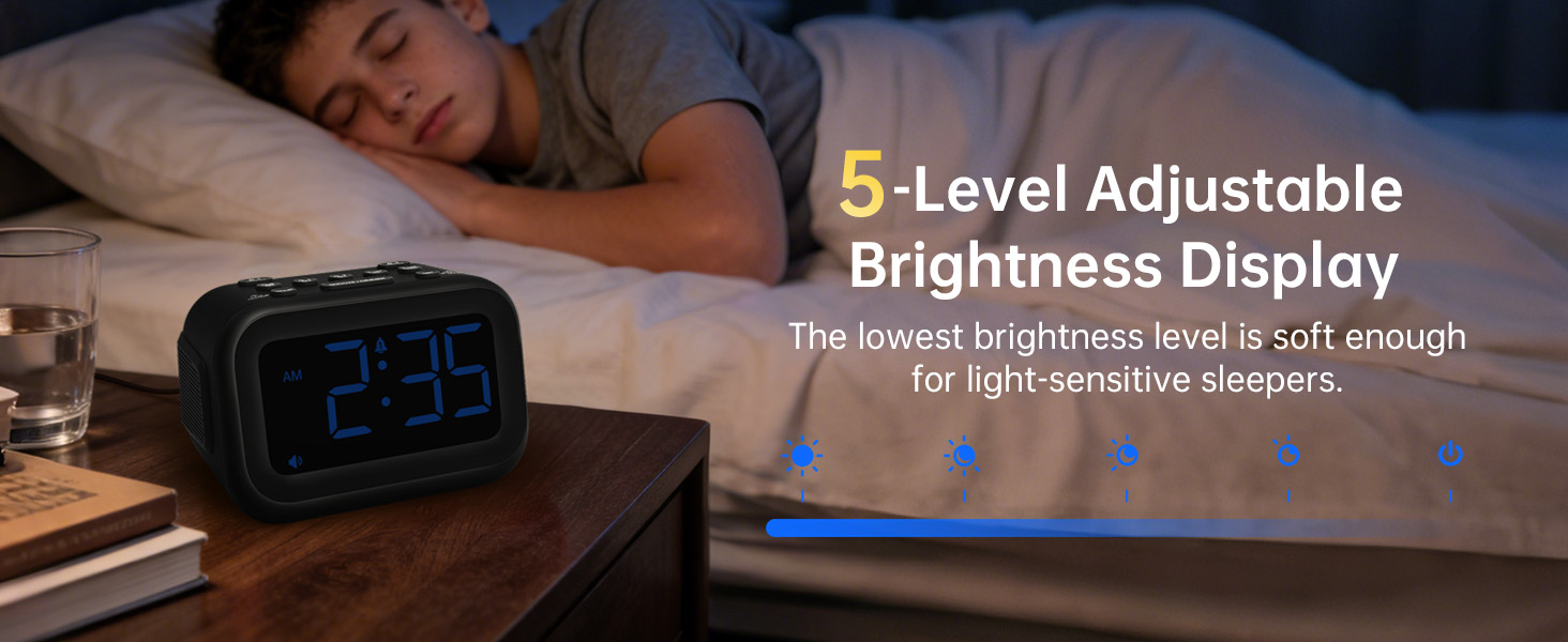 5-Level Adjustable Brightness Display