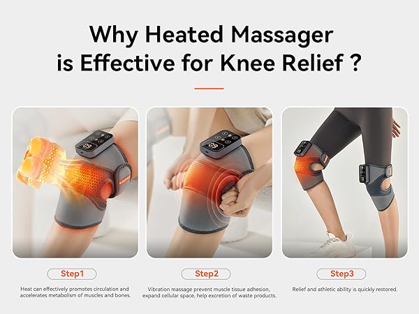 IKEEPFIT Cordless Knee Massager with Heat Vibration