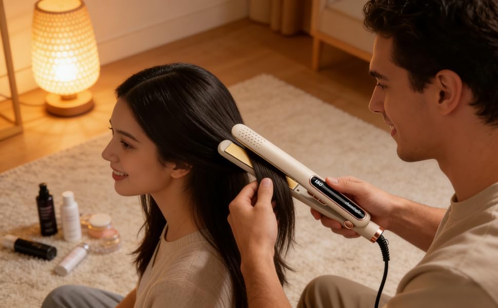 Multi-functional hair straightener: professional styling with nourishing hair care