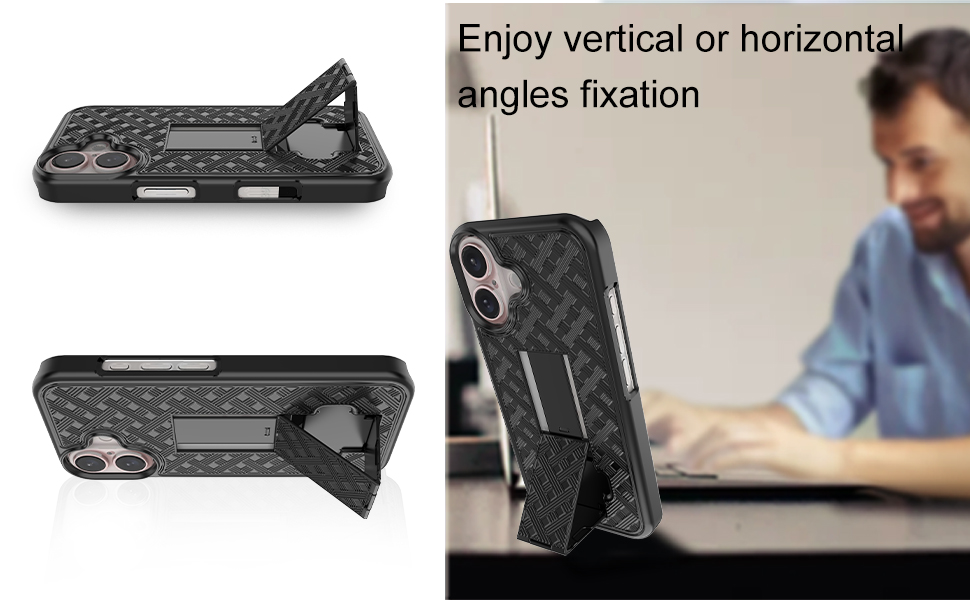 Ailiber for iPhone 16 Case with Belt Clip with Screen Protector
