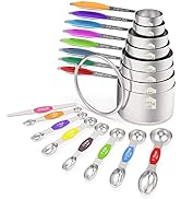 Measuring Cups and Magnetic Measuring Spoons Set, Wildone Stainless Steel 16 Piece Set, 8 Measuri...