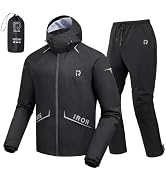 Motorcycle Rain Gear, Rain Suit for Men & Women Waterproof Jacket and Pants Breathable Reflective...