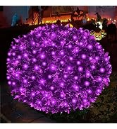 HISHINY Halloween Lights Outdoor,100LED 5ftx5ft Purple Net Lights with Connectable, Waterproof,UL...