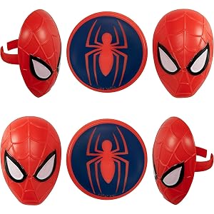 Multicolored Spider-man Cupcake Rings