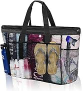 wanchel Mesh Beach Bags for Women - Family Beach Tote Bag for Toys, Towels, Travel Vacation Cruis...
