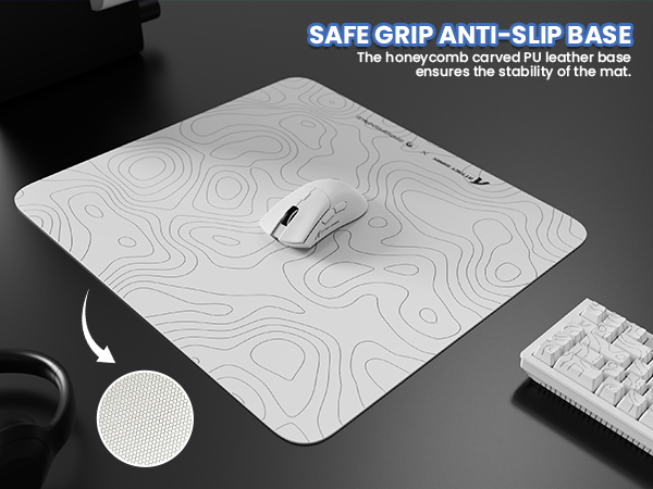 ATTACK SHARK CM05 Large Glass Gaming Mouse Pad - 450x400mm Nano-Textured Glass for Precision Speed