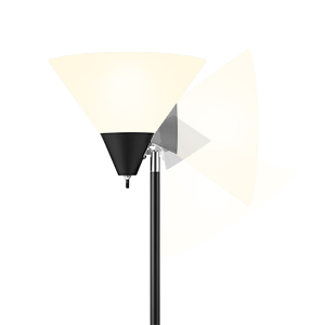 Metal lamp cup+can move the joint up and down, which can reach the angle you want.