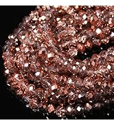 5 Strands 4mm Transparent Brown Color Half Plated Faceted Rondelle Beads, Songxi Glass Beads for ...