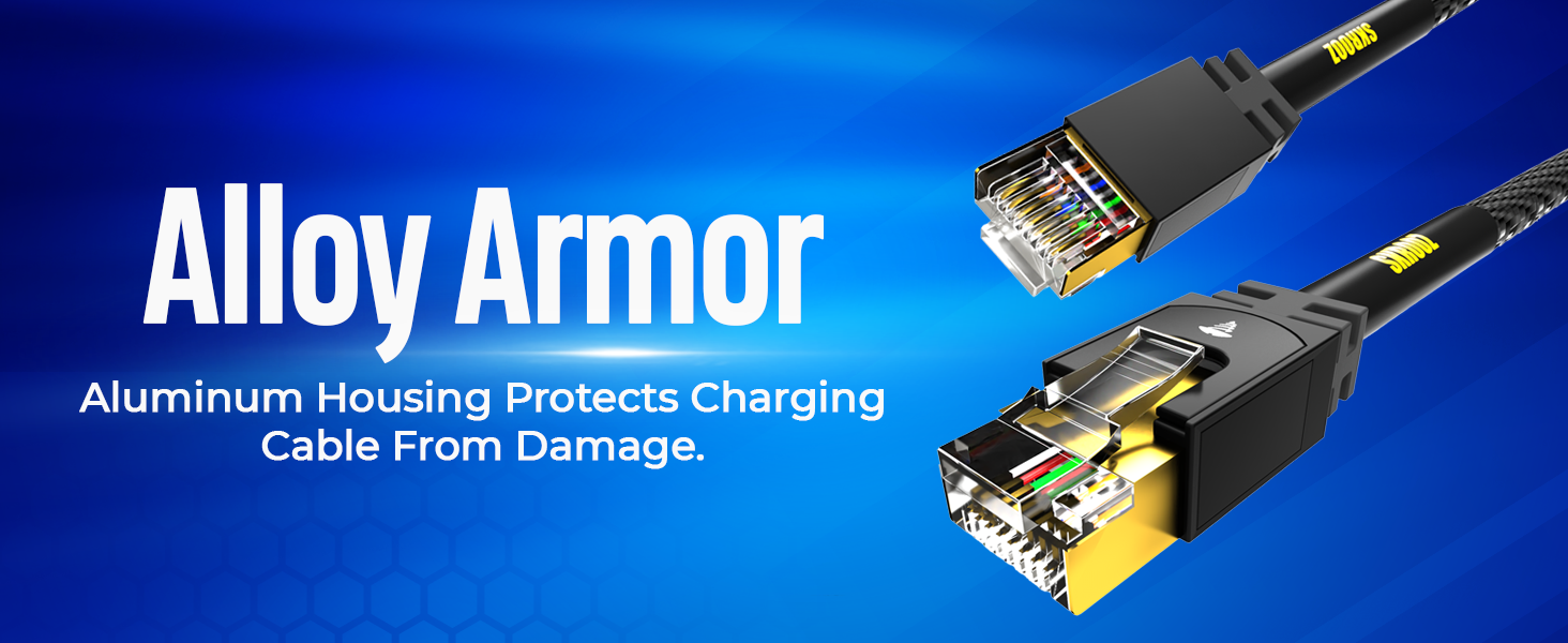 alloy armor aluminum case protects charging cable