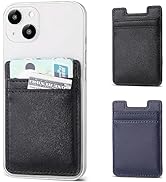 Phone Wallet Stick on,2Pack Phone Card Holder for Back of Phone Case, Leather Credit Card Holder ...