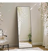 DUMOS Full Length Mirror with Stand Floor Standing Aluminum Frame for Bedroom Body Hanging Leanin...