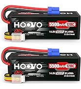 HOOVO 4S Lipo Battery 14.8V 5500mAh 120C RC Battery Hard Case EC5 Connector Compatible with Arrma...