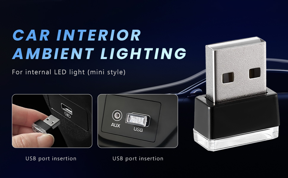 USB LED car interior atmosphere lamp.