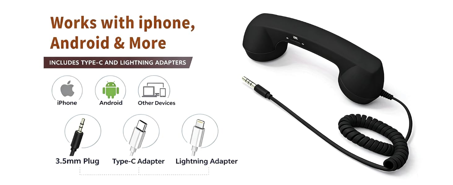 Works with iphone,Android & More