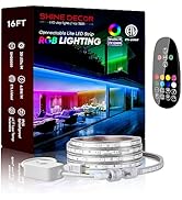 Shine Decor AC120V Lite LED Strip RGB, -4? Cold-Resistant IP65 Waterproof Remote Control Multicol...