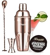 KITESSENSU Cocktail Shaker Set, Stainless Steel Bartending Kit with 25 Ounce Cocktail Shaker with...