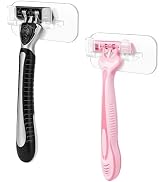 VIS'V Adhesive Razor Holder, Acrylic Shower Wall Razor Hooks for His and Hers, Waterproof, Clear,...
