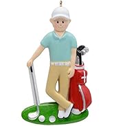 Golf Boy Ornament Personalized for Tree Decoration 2022 - Male Golfer Playing Golf Christmas Orna...