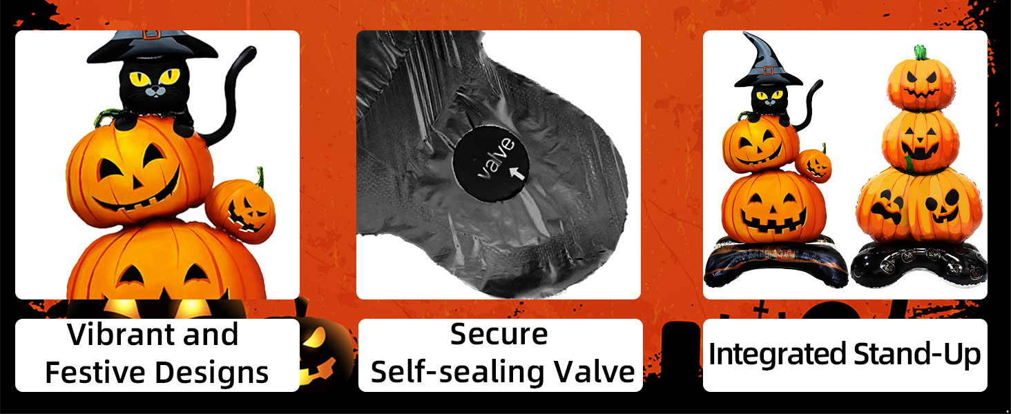 2 Pieces Large Halloween Pumpkin Foil Balloons