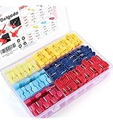 Delgada 240pcs Fast Splice T-Taps Wire Terminals,Electrical Insulated Male Quick Disconnect Conne...