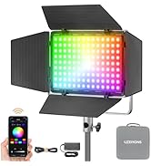 Godox LP600R RGB LED Video Light with Barndoor, 60W 1800K-10000K 9270Lux LED Panel Light with 14 ...
