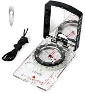 Nihtdoy High-Precision Compass with Mirror for Hiking, Camping, Adjustable Declination, Portable ...