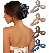 4 PCS Bow Hair Clips Bow Claw Clip for Women Nonslip Large Hair Claw Clips for Thin and Thick Hai...