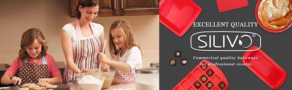 SILIVO silicone baking pans for muffin and cupcake with non-stick for homemade baking