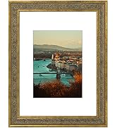 Golden State Art, 9X12 Photo Frame with White Mat for 6X8 Pictures & Real Glass, 1.25-Inch Wide, ...