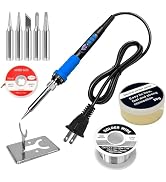 FUMEIYI 909A 90W Blue Soldering Iron Kit with LED Display & Ceramic Heater, Adjustable Temperatur...