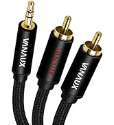 VANAUX 3.5mm to RCA Cable 24K Gold Plated Aux to RCA Splitter Cable AUX RCA Y Cord for Tablet, La...