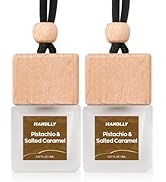HANOLLY Car Air Freshener Hanging 2 Pack – Pistachio & Salted Caramel Car Essential Oil Diffuser ...